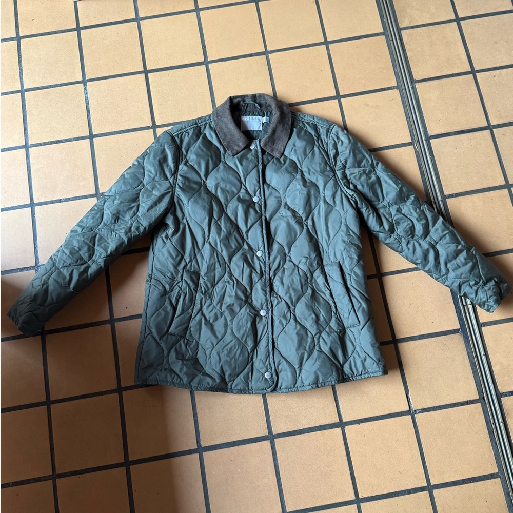 ASOS Quilted Utility Jacket - Green and Brown